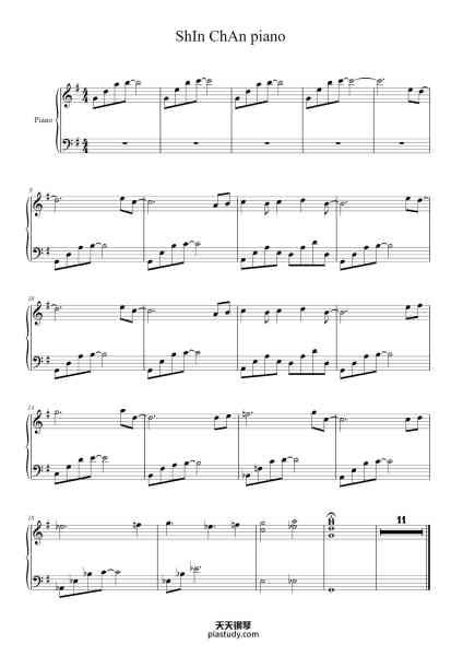 “ShIn ChAn piano”钢琴谱-Arr. Carlos Fernando Sánchez Gómez-免费下载-天天钢琴