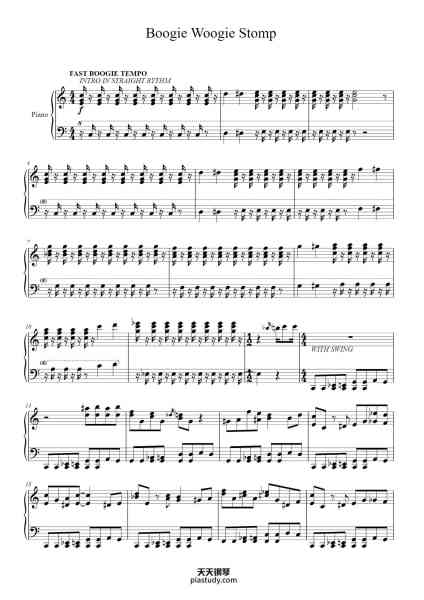 “Boogie Woogie Stomp”钢琴谱-Albert Ammons-免费下载-天天钢琴
