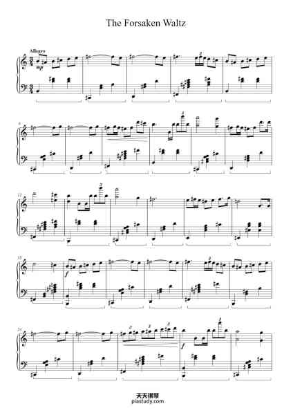 “The Forsaken Waltz”钢琴谱-Joshua Kyan Aalampour-免费下载-天天钢琴