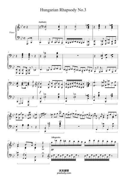 “Hungarian Rhapsody No. 3 in D Major, S.244/3”钢琴谱-Franz Liszt-免费下载-天天钢琴