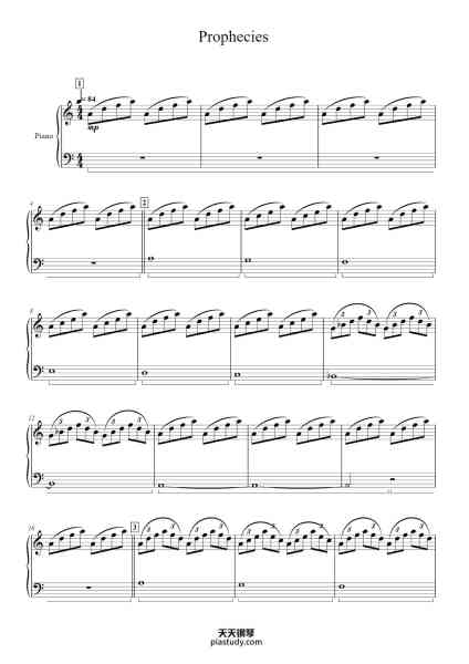 “Prophecies”钢琴谱-Philip Glass-免费下载-天天钢琴