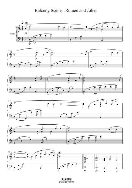“Balcony Scene from Romeo and Juliet”钢琴谱-Craig Armstrong-免费下载-天天钢琴