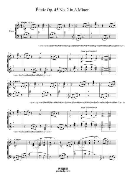 “Étude Op. 45 No. 2 in A Minor”钢琴谱-Stephen Heller
(1815–1888)
-免费下载-天天钢琴