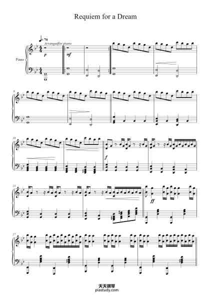 “Requiem for a Dream”钢琴谱-Nellvi-免费下载-天天钢琴