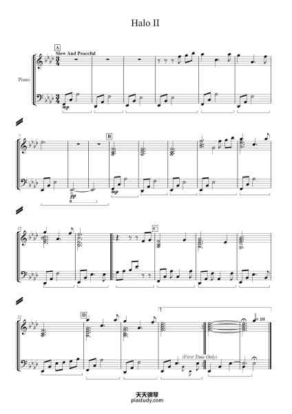 “Halo II”钢琴谱-Arr. Jason Schultz-免费下载-天天钢琴