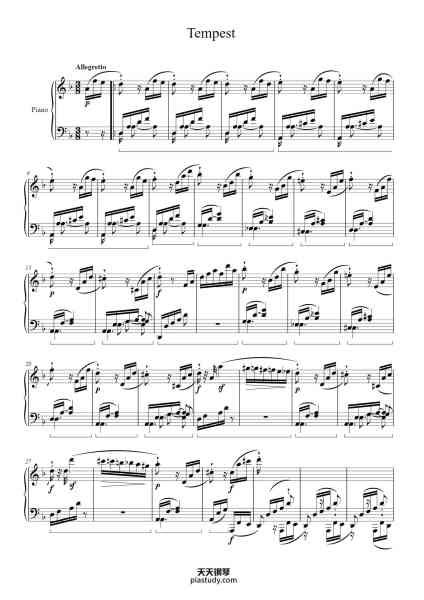 “Sonata Op. 31 No. 2 in D Minor, "Tempest": III. Allegretto”钢琴谱-Beethoven-免费下载-天天钢琴