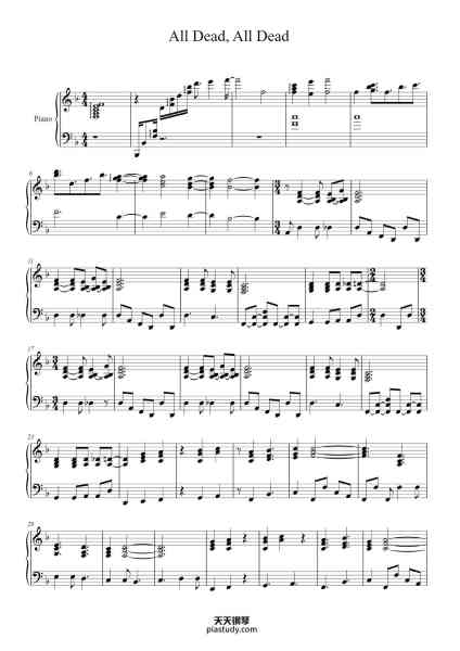 “All Dead, All Dead”钢琴谱-Brian May-免费下载-天天钢琴