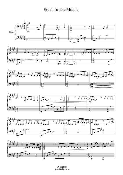 “Stuck In The Middle”钢琴谱-arr. Rachel Aow-免费下载-天天钢琴