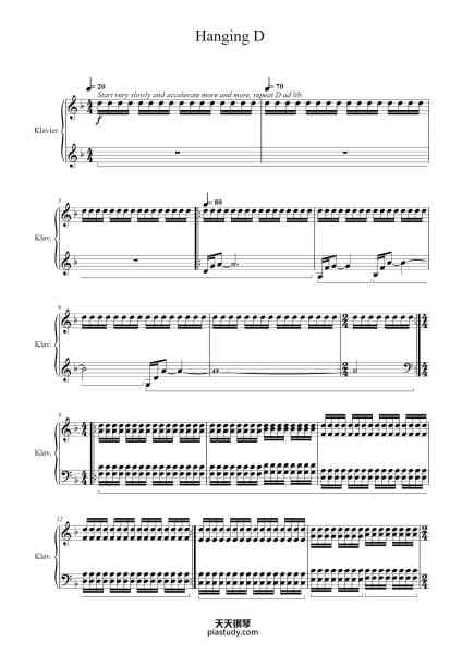 “Hanging D”钢琴谱-Joep Beving-免费下载-天天钢琴