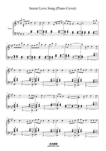 “Secret Love Song (Piano Cover)”钢琴谱-Little Mix-免费下载-天天钢琴