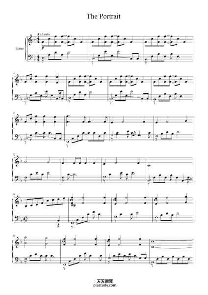 “The Portrait”钢琴谱-James Horner-免费下载-天天钢琴