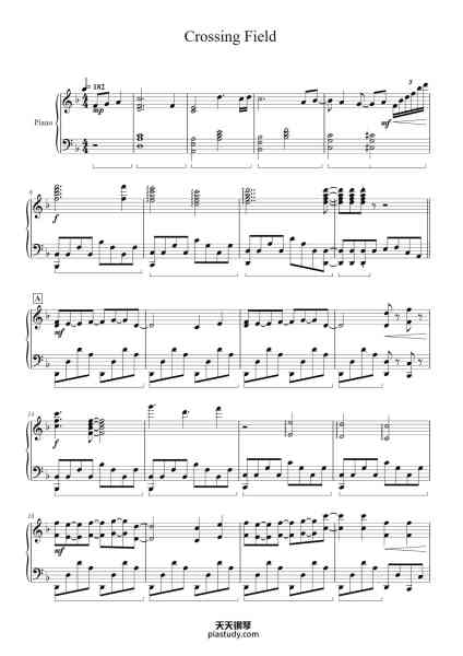 “Crossing Field”钢琴谱-Arranged by TheIshter-免费下载-天天钢琴