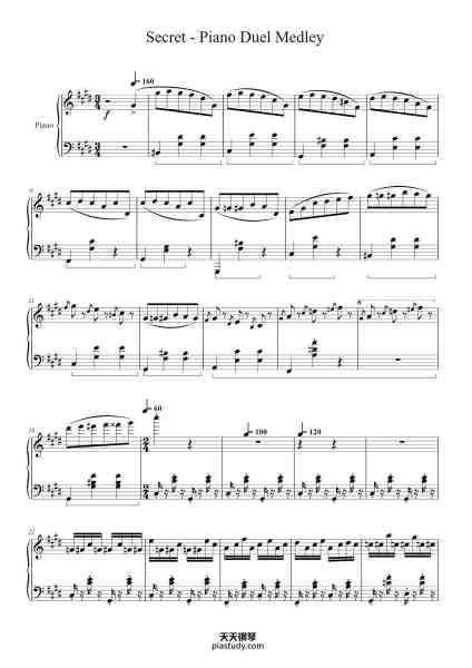 “Secret - Piano Duel Medley (Piano Battle)”钢琴谱-Original: Jay Chou

-免费下载-天天钢琴