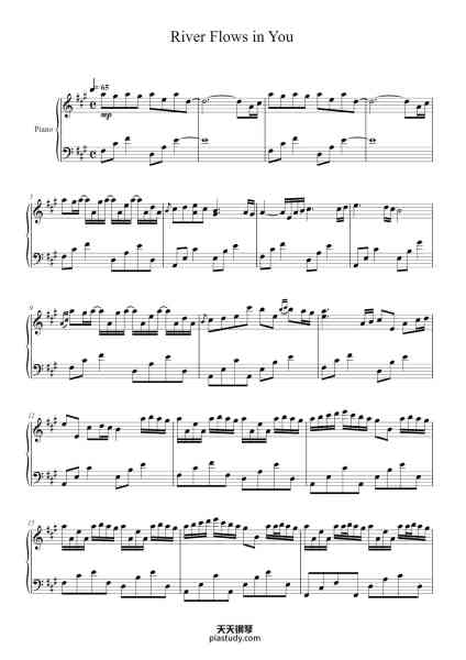 “River Flows in You”钢琴谱-YIRUMA-免费下载-天天钢琴