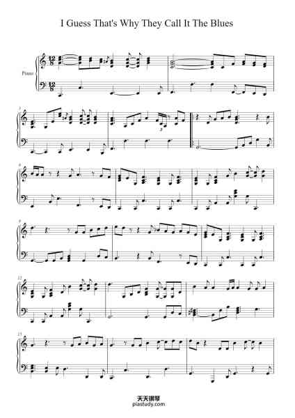 “I Guess That's Why They Call It the Blues”钢琴谱-Elton John-免费下载-天天钢琴