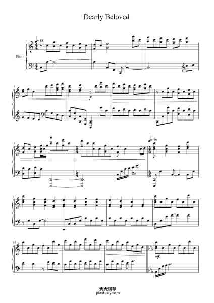 “Dearly Beloved”钢琴谱-Yoko Shimomura-免费下载-天天钢琴
