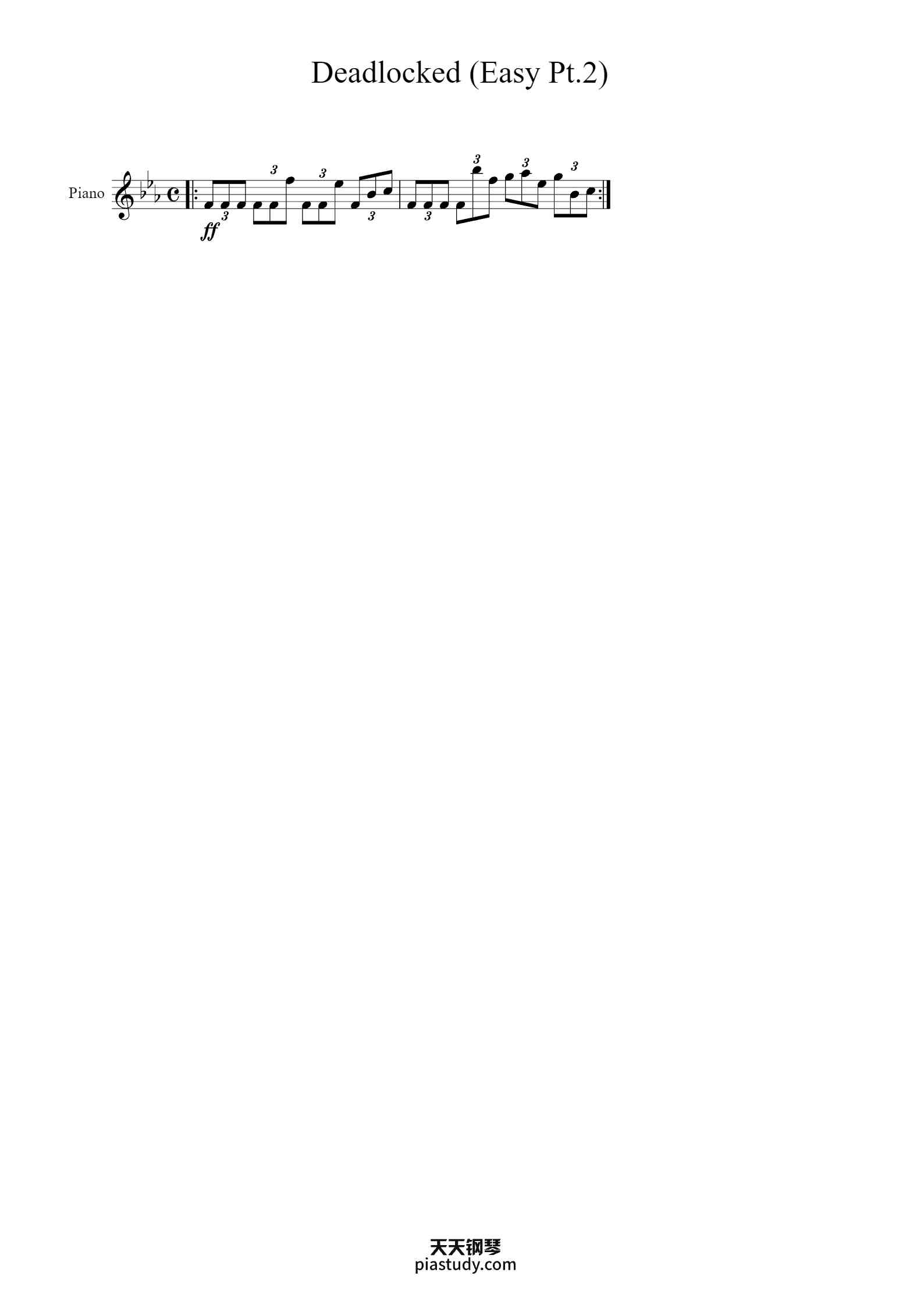 'Deadlocked (Easy Pt.2)' - Piano Sheet Music By Ian Fleck | TOPiano