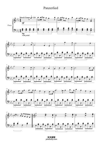 “Panzerlied”钢琴谱-as played by Karl Sternau transcribed by nO_One-免费下载-天天钢琴