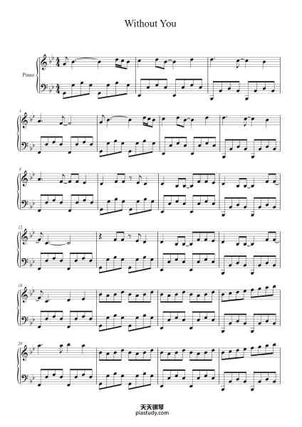 “Without You”钢琴谱-M.chadwick-免费下载-天天钢琴