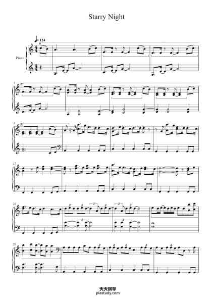 “Starry Night”钢琴谱-Mamamoo-免费下载-天天钢琴