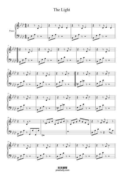 “The Light”钢琴谱-Regina Spektor Transcribed by Emily Sharpe-免费下载-天天钢琴