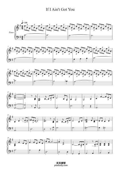 “If I Ain't Got You”钢琴谱-Alicia Keys-免费下载-天天钢琴