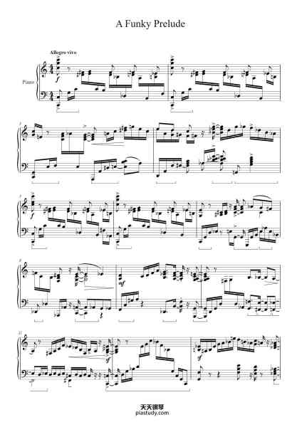 “A Funky Prelude”钢琴谱-Braian-免费下载-天天钢琴