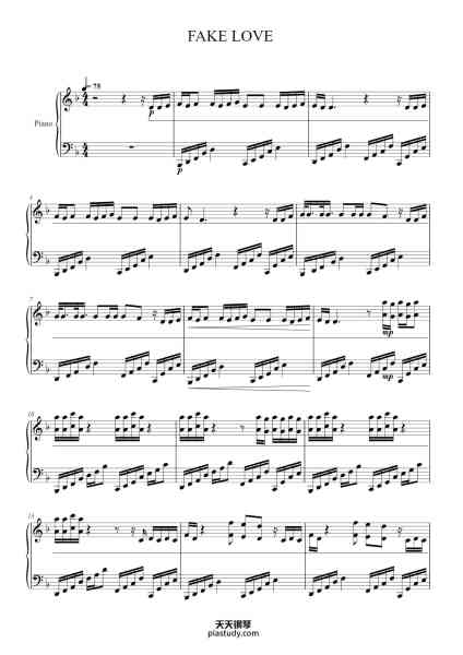 “FAKE LOVE”钢琴谱-arr. Josh Igbeare-免费下载-天天钢琴