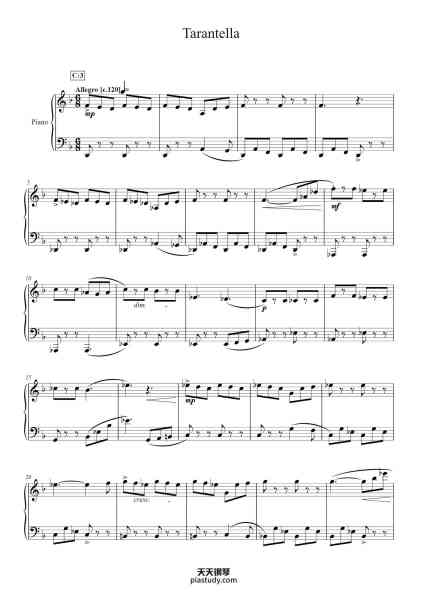 “Tarantella”钢琴谱-Sergey Prokofiev
(1891-1953)
-免费下载-天天钢琴