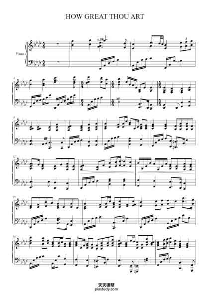 “HOW GREAT THOU ART”钢琴谱-MARY McDONALD-免费下载-天天钢琴