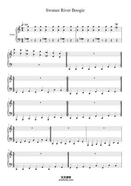 “Swanee River Boogie”钢琴谱-Albert Ammons, Eeco Rijken Rapp-免费下载-天天钢琴