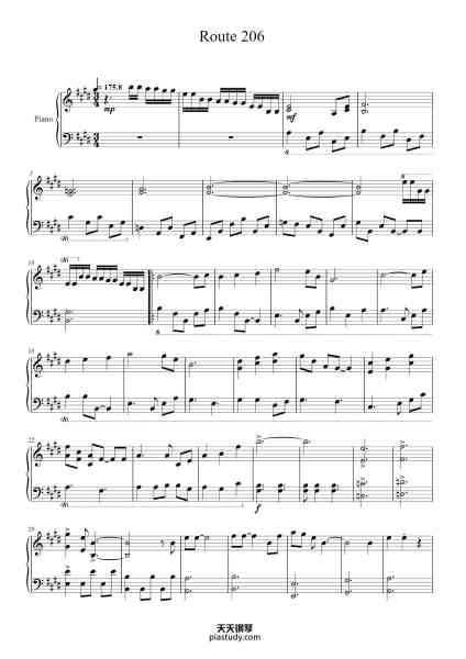 “Route 206”钢琴谱-Hoywoolf Lindses-免费下载-天天钢琴