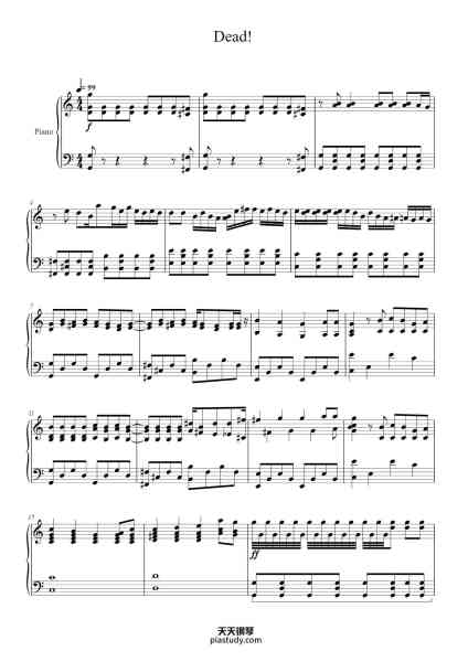 “Dead!”钢琴谱-Arranged by Ryder Stephens-免费下载-天天钢琴