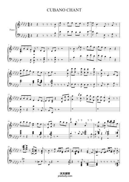 “CUBANO CHANT”钢琴谱-Ray Bryant-免费下载-天天钢琴