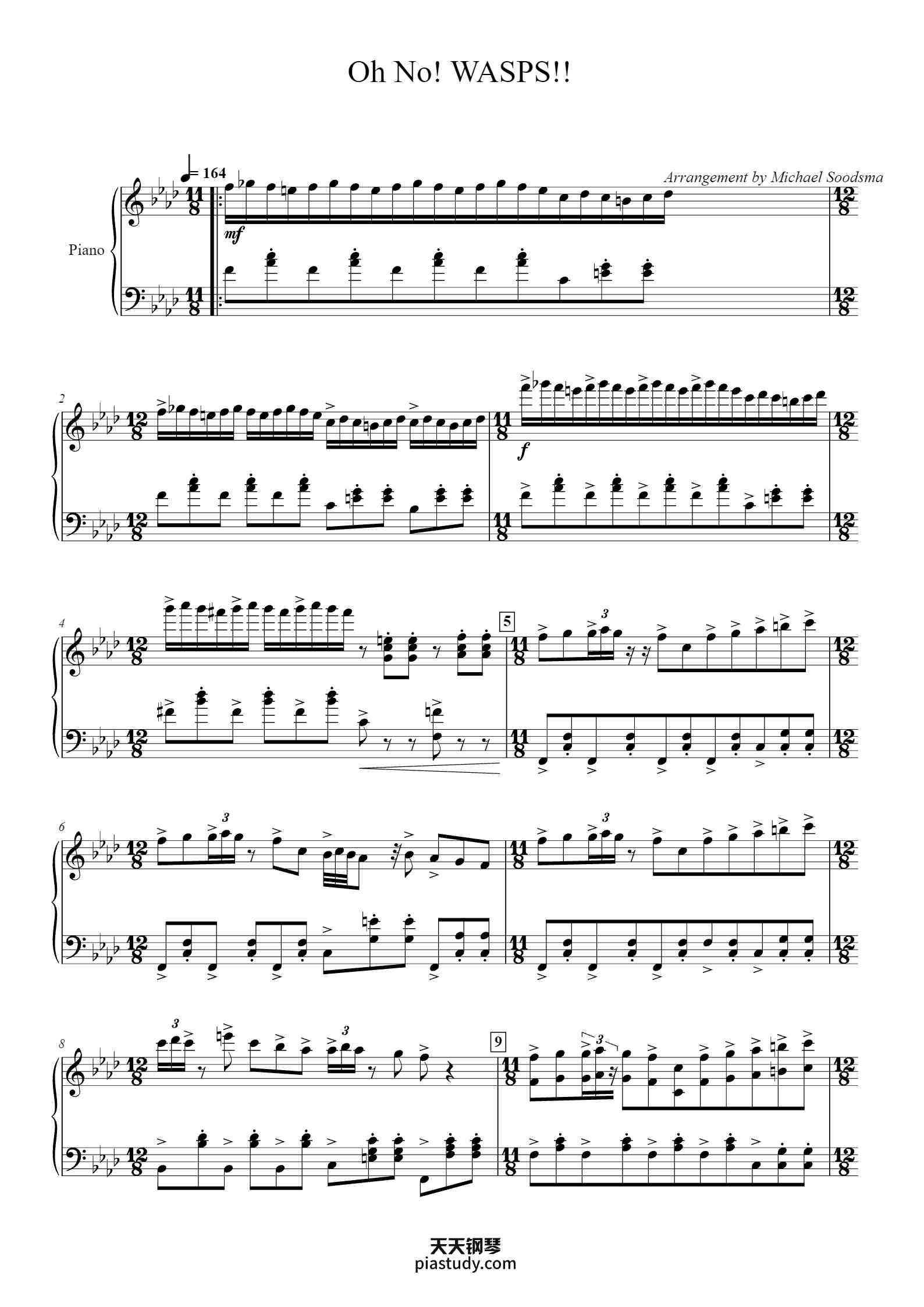'Oh No! WASPS!!' - Piano Sheet Music By Tristan Alric | TOPiano