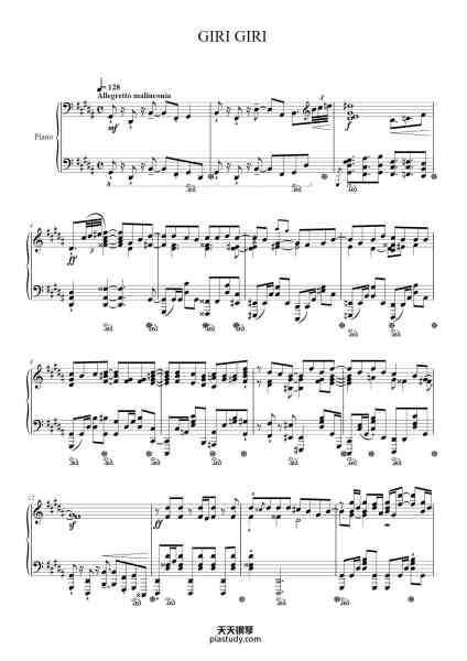 “GIRI GIRI”钢琴谱-arr. by Mason Ma-免费下载-天天钢琴