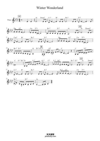 “Winter Wonderland”钢琴谱-Felix Bernard-免费下载-天天钢琴