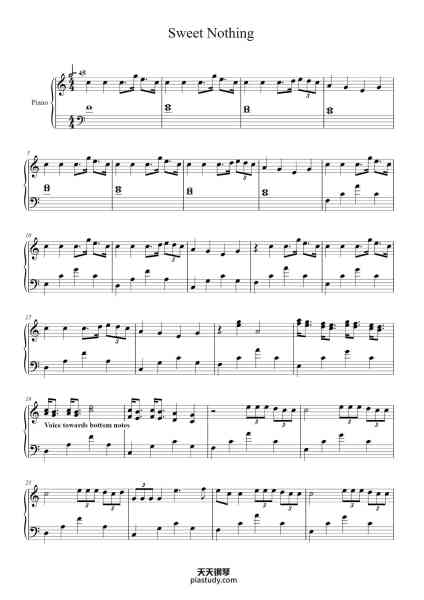“Sweet Nothing - Taylor Swift”钢琴谱-Taylor Swift-免费下载-天天钢琴