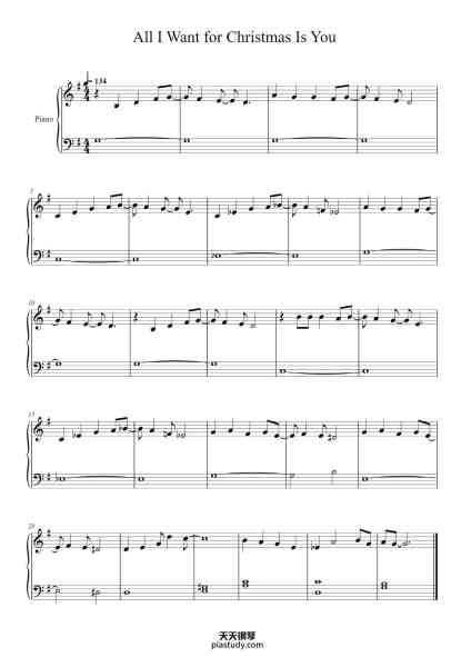 “All I Want for Christmas Is You”钢琴谱-Mariah Carey-免费下载-天天钢琴