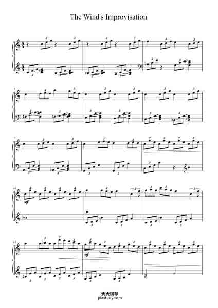 “The Wind's Improvisation”钢琴谱-中田喜直-免费下载-天天钢琴