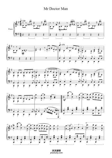“Mr Doctor Man”钢琴谱-Palaye Royale Arr. eliot moore-免费下载-天天钢琴