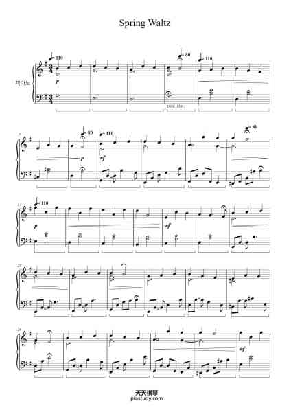 “Spring Waltz”钢琴谱-Yiruma-免费下载-天天钢琴