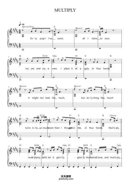 “MULTIPLY”钢琴谱-Mitch Wong;Steph Wong-免费下载-天天钢琴