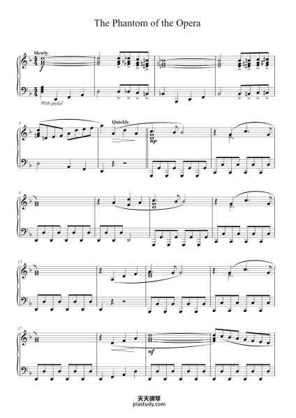 “The Phantom of the Opera”钢琴谱-Music by ANDREW LLOYD WEBBER
Lyrics by CHARLES HART
Additional Lyrics by RICHARD STILGOE
and MIKE BATT-免费下载-天天钢琴