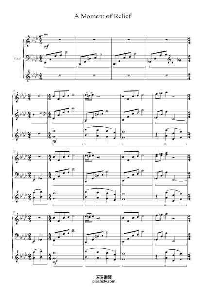 “A Moment of Relief”钢琴谱-Misc tunes-免费下载-天天钢琴