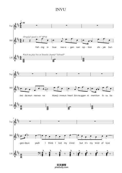 “INVU”钢琴谱-Taeyeon (태연)-免费下载-天天钢琴