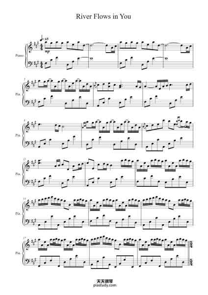“River Flows in You”钢琴谱-Yiruma-免费下载-天天钢琴