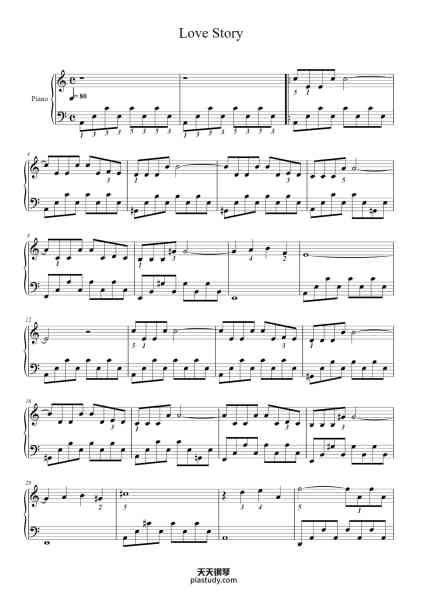 “Love Story”钢琴谱-Francis Lai-免费下载-天天钢琴