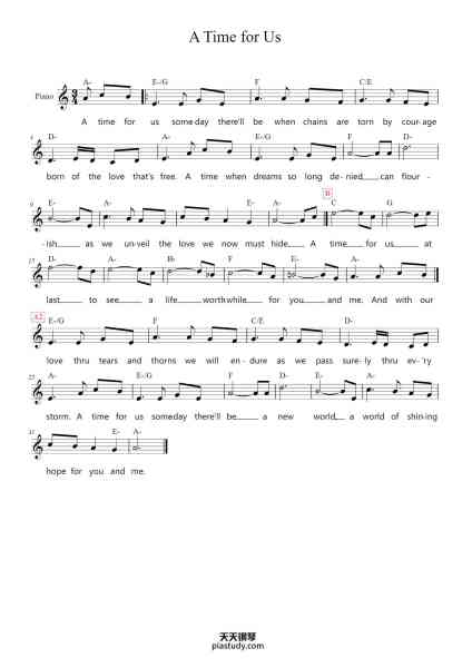 “A Time for Us”钢琴谱-Nino Rota-免费下载-天天钢琴