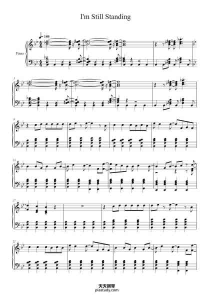 “I'm Still Standing”钢琴谱-Elton John-免费下载-天天钢琴